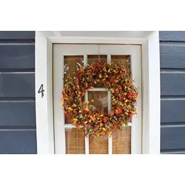 Elegant Autumn Berry Silk Wreath for Door or Wall