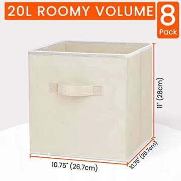Criusia Storage Cubes - 11 Inch Heavy Duty Fabric Storage Bins for Shelves Closet Cube Organizer - 8...