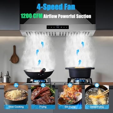 Sleek 30 inch Wall Mount Range Hood with Powerful Suction