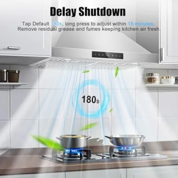 Sleek 30 inch Wall Mount Range Hood with Powerful Suction
