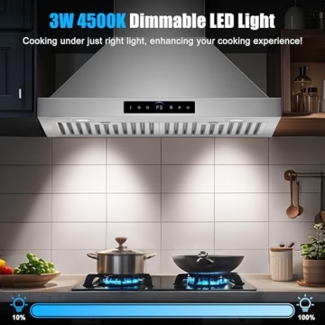 Sleek 30 inch Wall Mount Range Hood with Powerful Suction