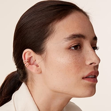 PAVOI Gold Cubic Zirconia Ear Cuffs for Women