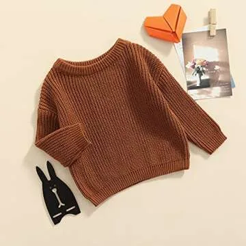 Comfy Knit Sweater for Baby Girls Boys - Pullover Top