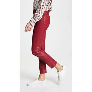 AG Jeans Women's Isabelle, Leatherette Light red Amaryllis, 27