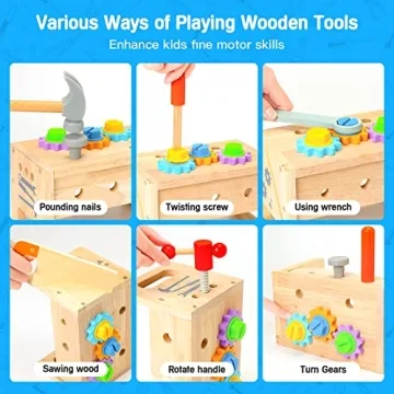 29Pcs Wooden Tool Set for Kids | Educational STEM Toys