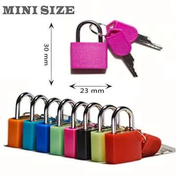 Padlock (8 Pack) Small Padlock with Key for Luggage Lock, Backpack, Gym Locker Lock, Suitcase Lock, Classroom Matching Game and More 8 × Colors