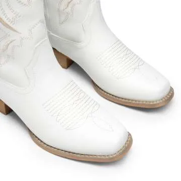 DREAM PAIRS Women's Stylish Cowgirl Boots with Comfort Features