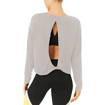 Bestisun Long Sleeve Yoga Shirts Open Back Workout Tops - Perfect for Every Exercise and Everyday Us...