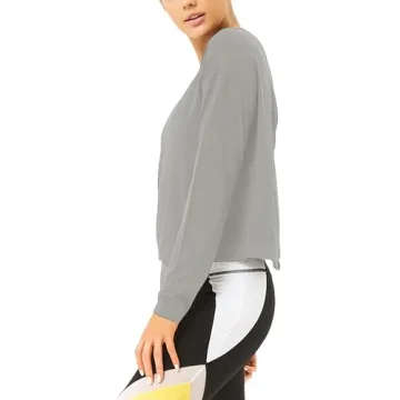 Bestisun Long Sleeve Yoga Shirt - Stylish Open Back Exercise Top