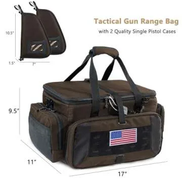 VIGEGARI Large Pistol Range Bag Shooting - Tactical Gun Range Bag with Pistol Cases, Gun Bags for Handguns, Gun Bag for Men, Ammo Bag, Gun Carrying Duffle Bag for Gun Accessories