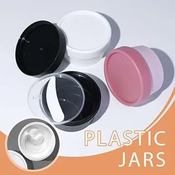 LONGWAY1.7oz/50ml Empty Slime Containers Plastic Jars with Lids for Beauty Products, DIY Slime Making or Travel Storage MakeUp (12 Pack, Pink)