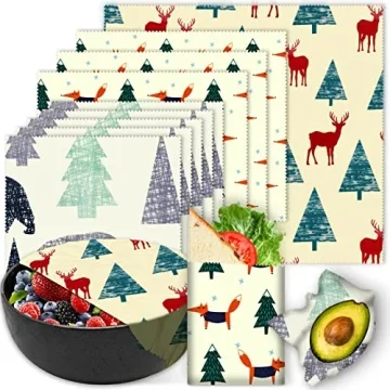 Eco-Friendly Reusable Beeswax Wrap - 9 Pack for Sustainable Food Storage
