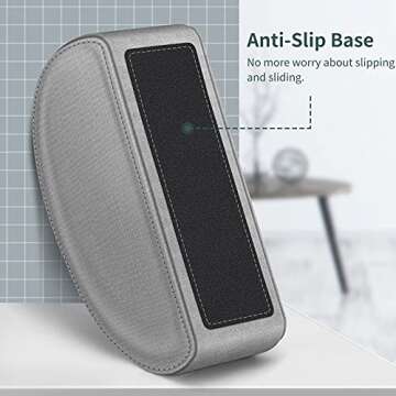 Remote Control Holder with 5 Compartments, KENOBEE Anti-slip Desktop Caddy Storage Organizer for Remote Controllers, Office Supplies, Makeup Brush, Media Accessories, Denim Gray