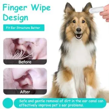 Zxojd Ear Cleaner Finger Wipes for Dogs & Cats