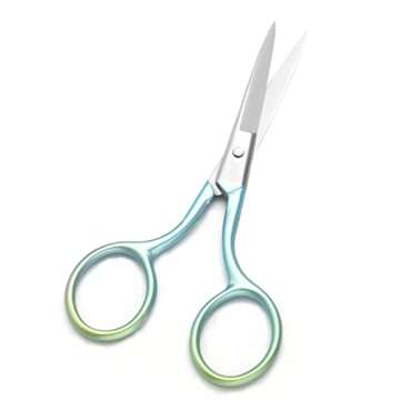 Motanar Multicolor Professional Grooming Scissors for Personal Care Facial Hair Removal and Ear Nose Eyebrow Trimming Stainless Steel Fine Straight Tip Scissors 3.9 Inch (Green)