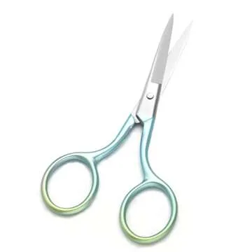 Motanar Multicolor Professional Grooming Scissors for Personal Care Facial Hair Removal and Ear Nose Eyebrow Trimming Stainless Steel Fine Straight Tip Scissors 3.9 Inch (Green)