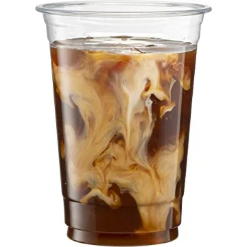 16 oz Clear Plastic Cups with Dome Lids - 50 Pack