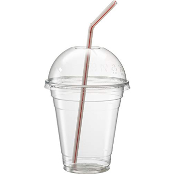 16 oz Clear Plastic Cups with Dome Lids - 50 Pack