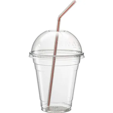 16 oz Clear Plastic Cups with Dome Lids - 50 Pack