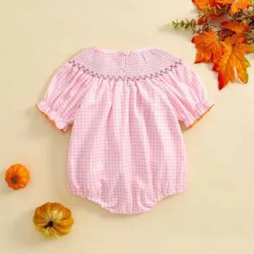 Karwuiio Toddler Baby Girl Clothes Sleeveless Romper Jumpsuit Cute Watermelon One Pieces Baby Summer Outfits (Pink Pumpkin, 6-12 Months)