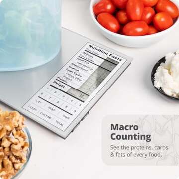 Greater Goods Perfect Portions Nutrition Scale for Meal Planning, Tracking Nutrition Value, and Macr...