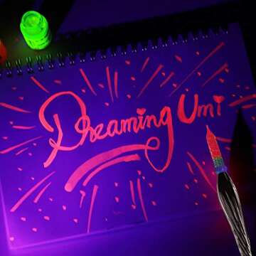 ESSSHOP Glass Dipped Pen Calligraphy Set - 7 Colorful Inks with Fluorescent & Invisible Ink Dip Pen ...