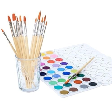Premium Non-Toxic Watercolor Paint Set for Kids and Adults - 36 Colors and 12 Brushes