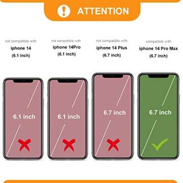 Bocasal Crossbody Wallet Case for iPhone 14 Pro Max, RFID Blocking PU Leather Zipper Handbag Purse F...