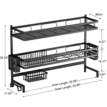 3 Tier Over The Sink Dish Drying Rack with Utensil Holder