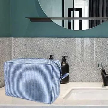 Cute GFU Makeup Bag for Women, Leak-Proof Cosmetic Pouch