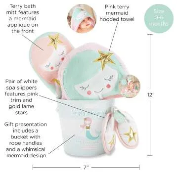 Mermaid Bathtime Gift Set for Babies 0-6 Months