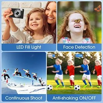 2.7K Digital Camera 48MP Mini Vlogging Camera with Batteries