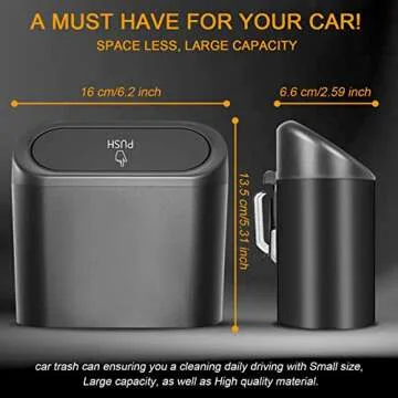 Jasilon Car Trash Can with Lid and Bags, Mini Vehicle Trash Can, Waterproof Mini Car Trash Bag Dustbin Garbage Organizer, Portable Small Garbage Can Bin Trash Container for Cars, Home, Office