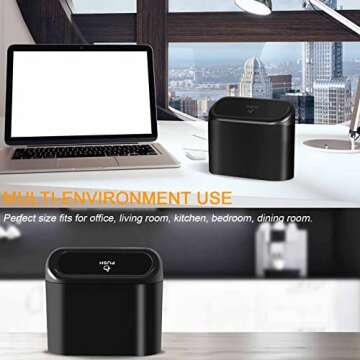 Jasilon Car Trash Can with Lid and Bags, Mini Vehicle Trash Can, Waterproof Mini Car Trash Bag Dustbin Garbage Organizer, Portable Small Garbage Can Bin Trash Container for Cars, Home, Office