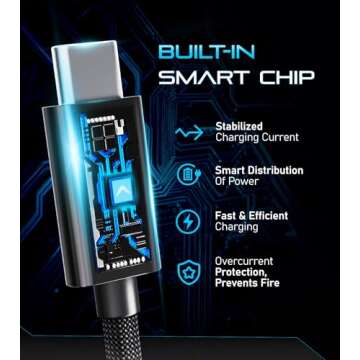 Futurizta Tech® Zeus-X Short USB-C to USB-C Cable 2 Packs (0.33ft/0.1m) 60W 20V/3A Type-C Fast Charging Cable QC3.0 QC4.0 Compatible with Samsung, Google Pixel, iPad Pro