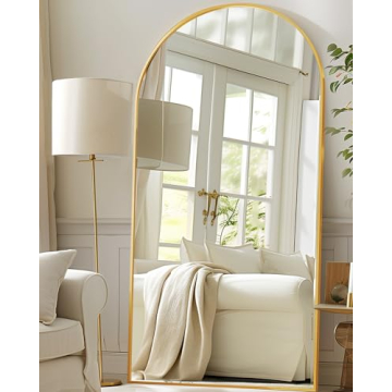 ANTOK Full Length Mirror, 81"x41" Oversized Arched Design Freestanding Mirror for Stylish Spaces