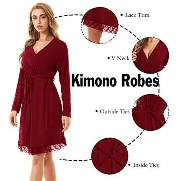 SWOMOG Women's Maternity Nursing Robe Pregnancy Hospital Breastfeeding Bathrobes 3 in 1 Labor Delivery Nightgowns