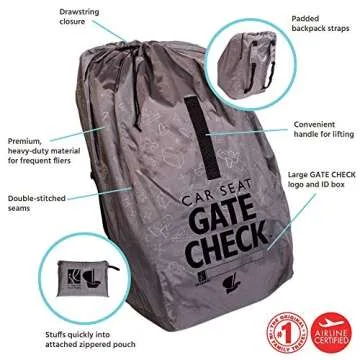 J.L. Childress DELUXE Gate Check Bag for Car Seats - Padded Backpack Straps - Fits ALL Car Seats - G...