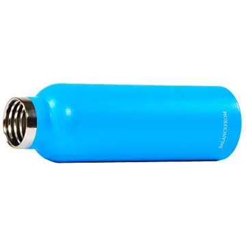 Signature Fitness Double-Wall Vacuum Insulated Stainless Steel Water Bottle, 3 Caps Included, 24 Oz, Pacific