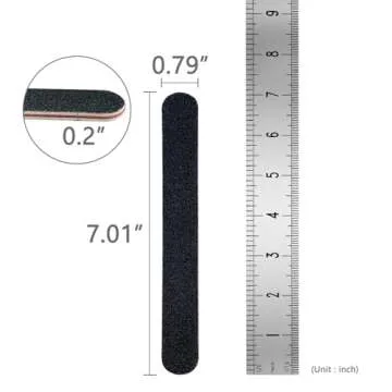 3 Pack Nail File, 100/180 Grit Professional Emery Boards Nail File Pack, Reusable Nail File for Acrylic Nails and Natural Nails, Black