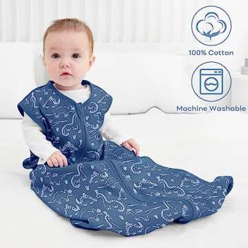 Yoofoss Baby Sleep Sack - 12-18 Months Organic Cotton 2-Way Zipper for Comfort