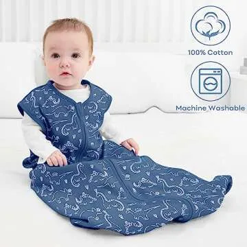 Yoofoss Baby Sleep Sack - 12-18 Months Organic Cotton 2-Way Zipper for Comfort