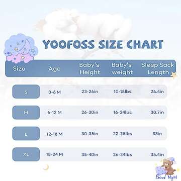 Yoofoss Baby Sleep Sack 12-18 Months Cotton 2-Way Zipper