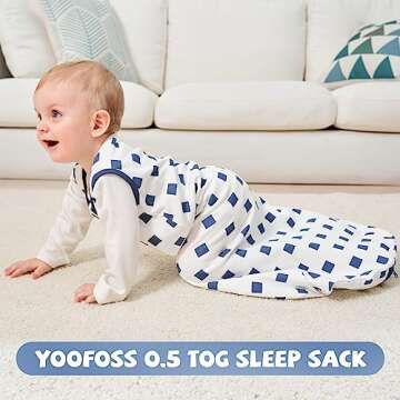 Yoofoss Baby Sleep Sack 12-18 Months Cotton 2-Way Zipper