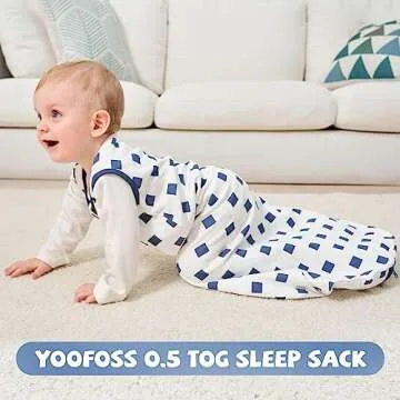 Yoofoss Baby Sleep Sack 12-18 Months Cotton 2-Way Zipper