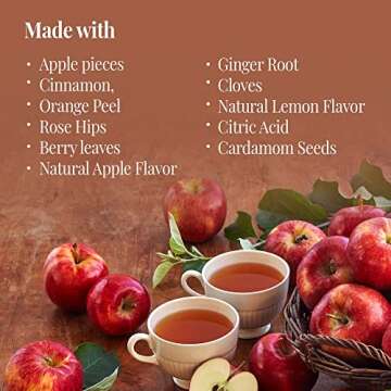The Republic of Tea - Hot Apple Cider Tea, 36 Tea Bags, Tin | Harvest Herbal Blend | Caffeine-free