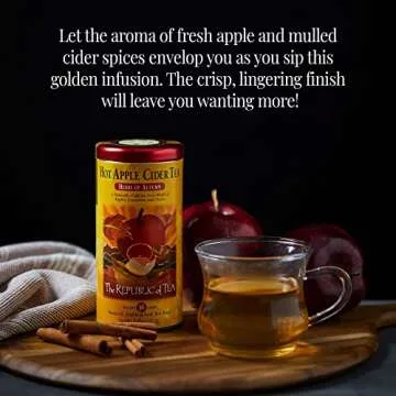 The Republic of Tea - Hot Apple Cider Tea, 36 Tea Bags, Tin | Harvest Herbal Blend | Caffeine-free