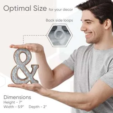 Galvanized Metal Letters for Wall Decor - 3D Letter & for Hanging or Freestanding - Unique Blend of Rustic, Vintage, Western, and Industrial Styles - Fits for Living Room, Lobby, Kitchen, Bedroom