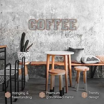 Galvanized Metal Letters for Wall Decor - 3D Letter & for Hanging or Freestanding - Unique Blend of Rustic, Vintage, Western, and Industrial Styles - Fits for Living Room, Lobby, Kitchen, Bedroom