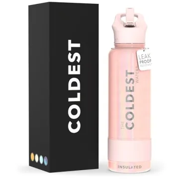 Coldest Sports Water Bottle with Straw Lid Vacuum Insulated Stainless Steel Metal Thermos Bottles Re...